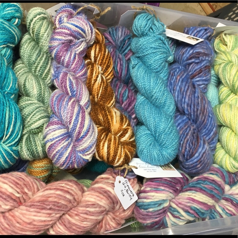 Hand dyed and painted alpaca yarn for sale.